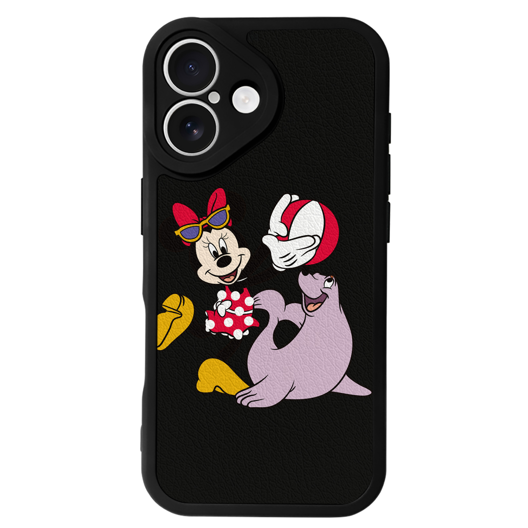 （画像用） ミッキーマウス Mickey Mouse 【iPhone 16シリーズ対応】シリコンスマホケース（レザー調） 材質：シリコン